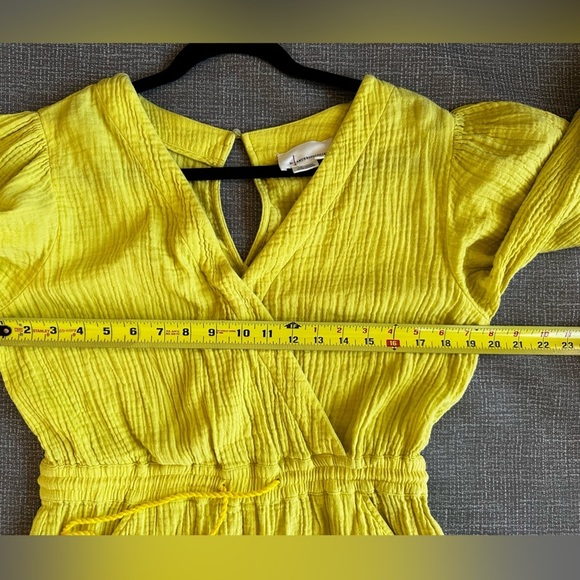 ANTHROPOLOGIE Maeve Celia Gauzy Romper. Size XS pale yellow - Picture 9 of 14